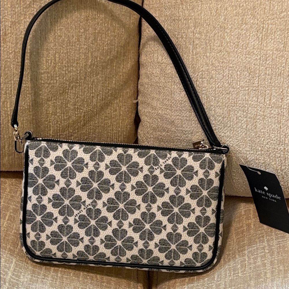 Kate Spade Black and Cream Clover Shoulder Bag - Picture 9 of 12
